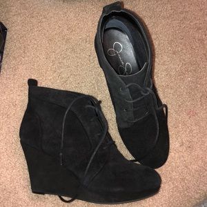 Jessica Simpson Black Wedge Booties